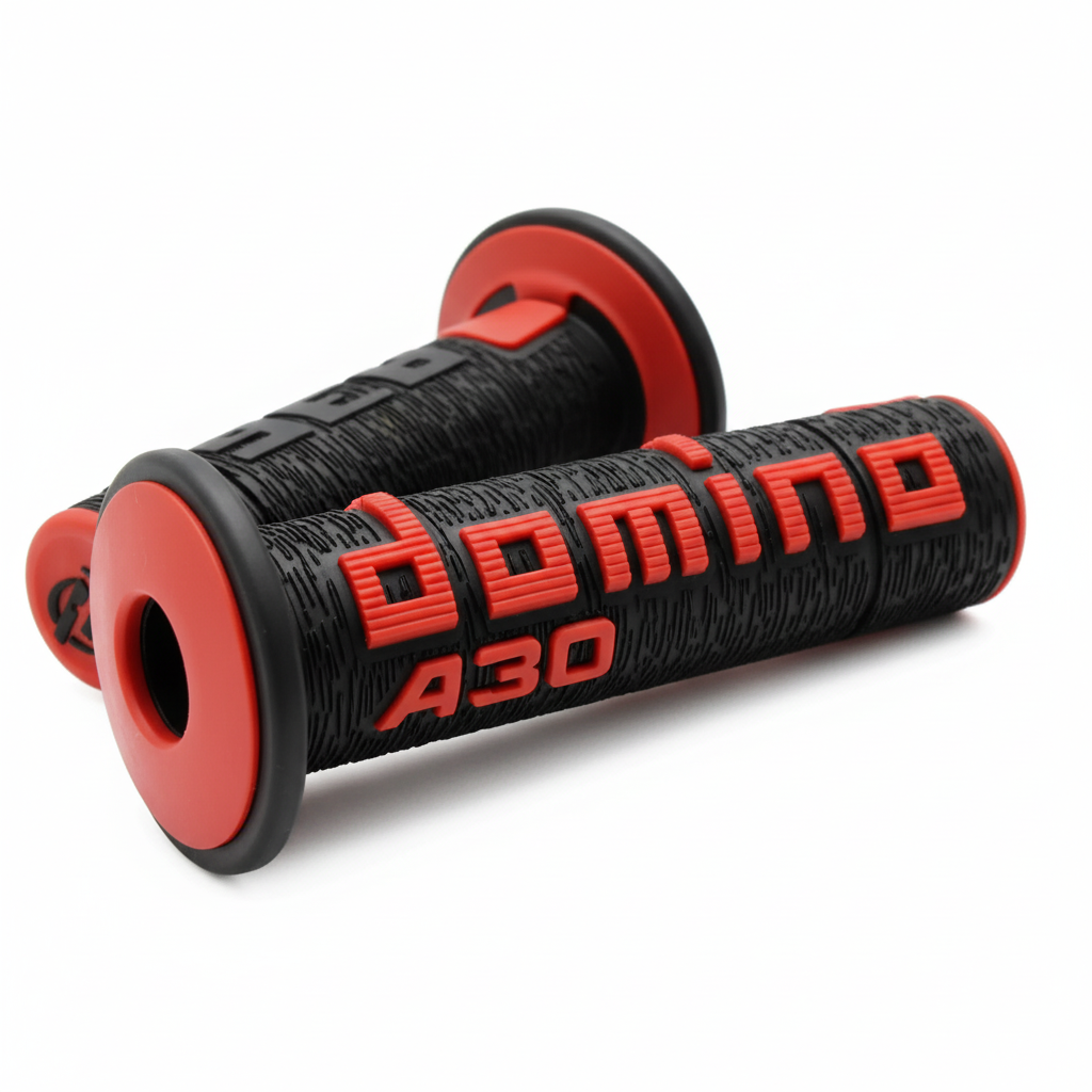 DOMINO A360 Motorcycle Black/Red Grips