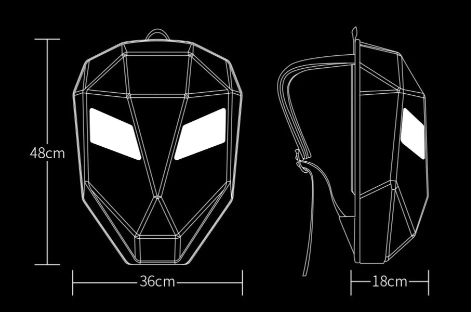 Hard-Shell Motorcycle LED Backpack