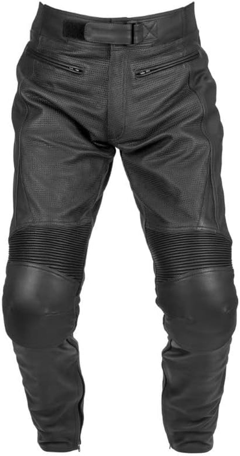 Leather Motorcycle Pants with CE Armor Protection