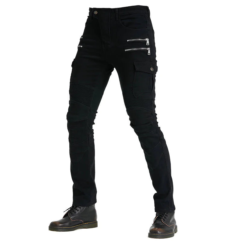 ApexGuard V2 - Black Denim Motorcycle Riding Pants