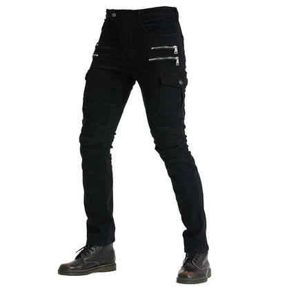 ApexGuard V2 - Black Denim Motorcycle Riding Pants