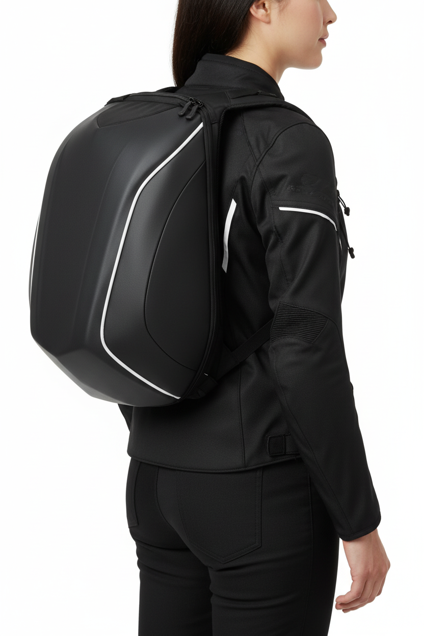 Backpack side view white background