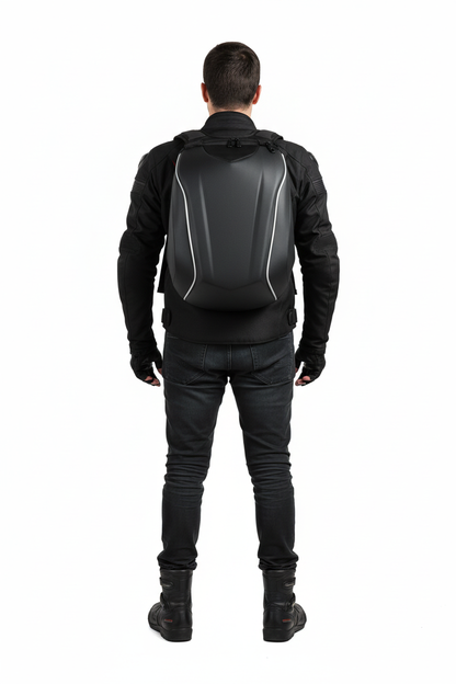 Backpack white background back view