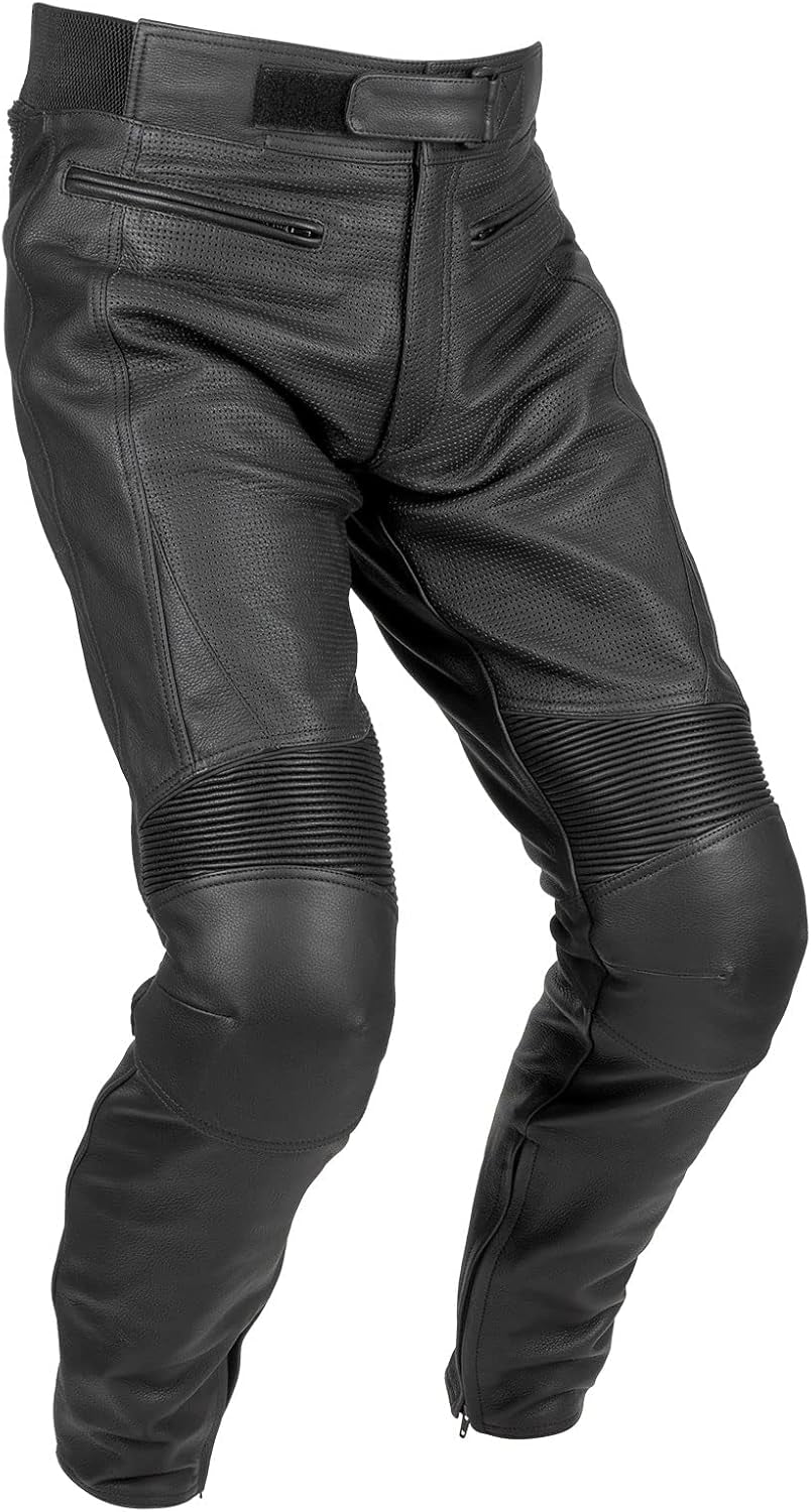 Leather Motorcycle Pants with CE Armor Protection