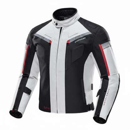High definition white and black motorcycle jacket
