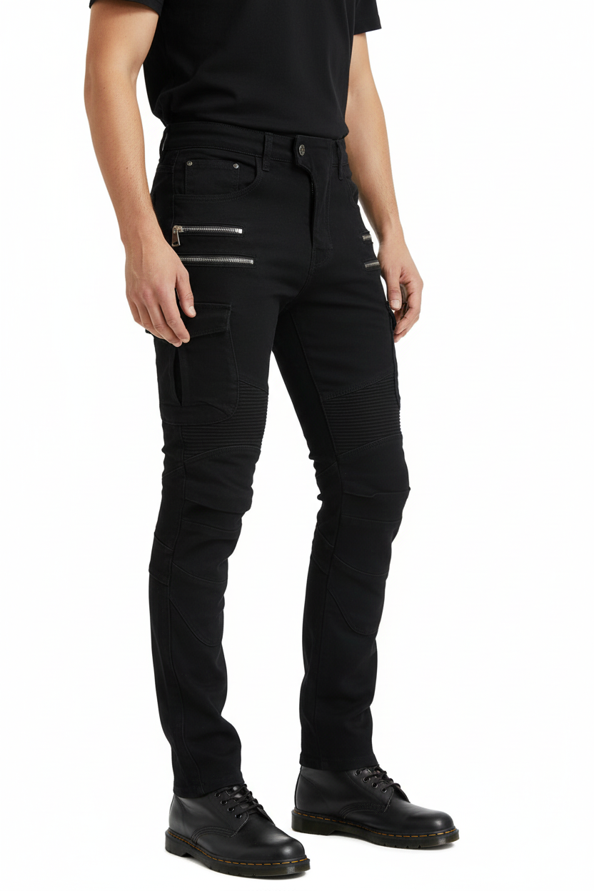 Person wearing black tactical pants